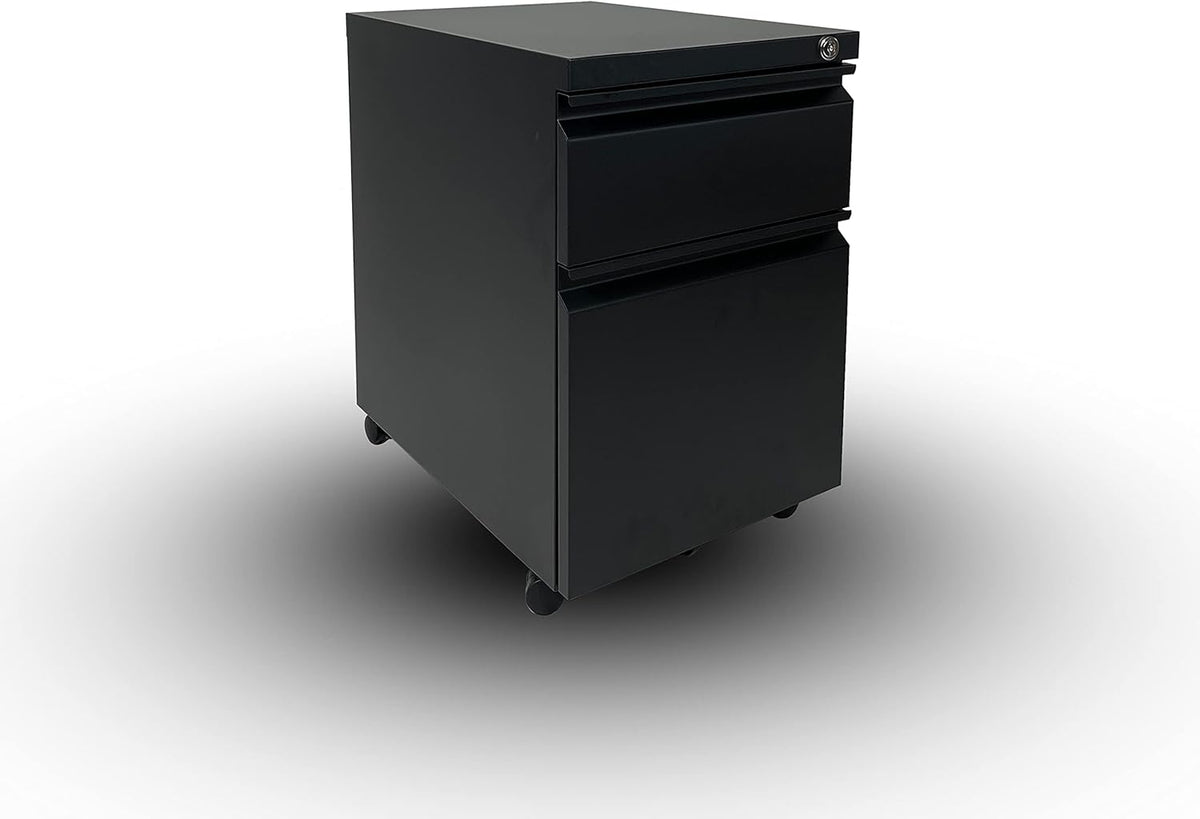 3 Drawer Black Mobile Locking File Cabinet D726
