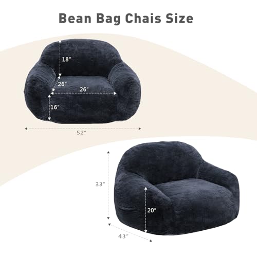 Oversized Beige Memory Foam Bean Bag Chair K477