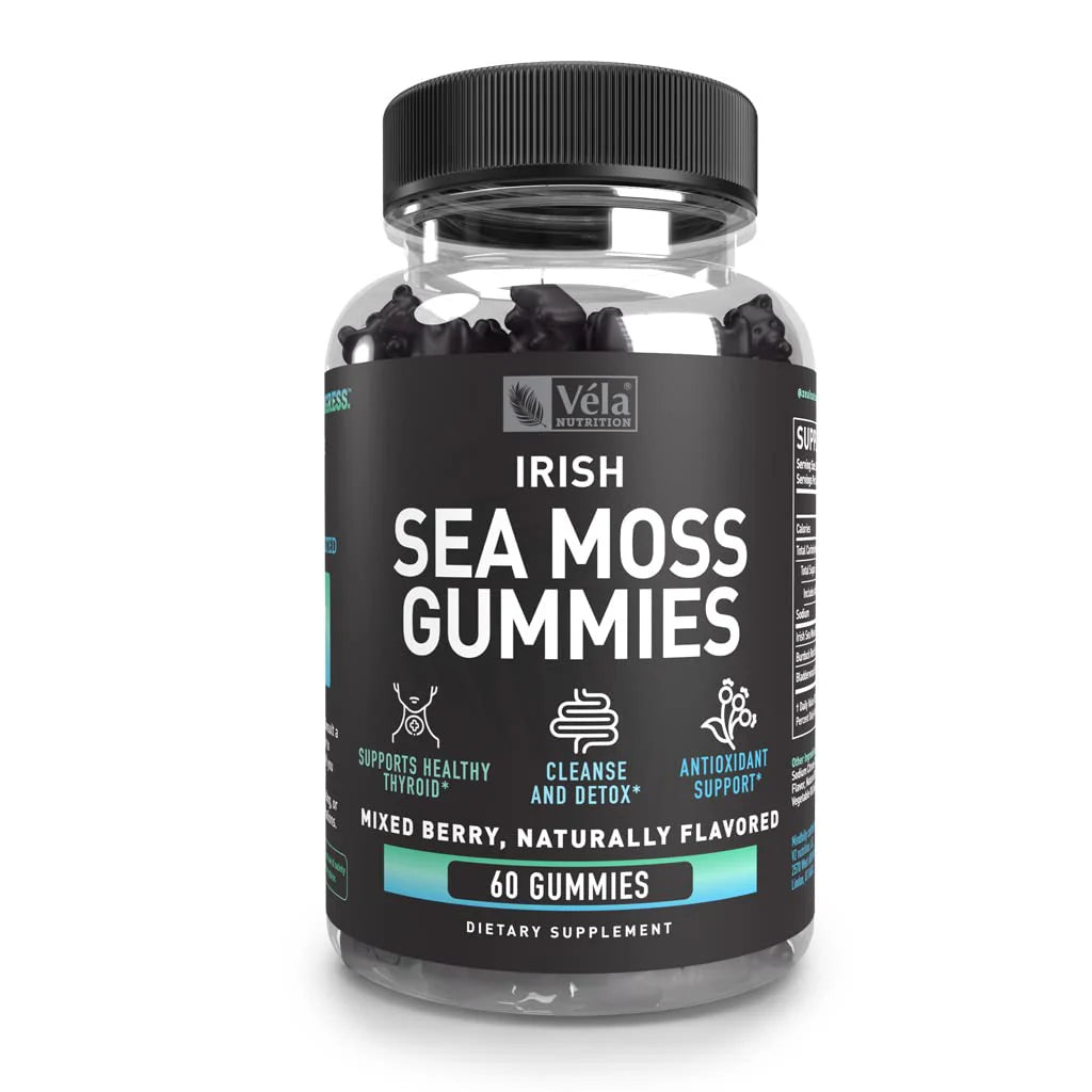 Irish Sea Moss Gummies 3,000mg Burdock Root Bladderwrack 60 Gummies Non-GMO C912