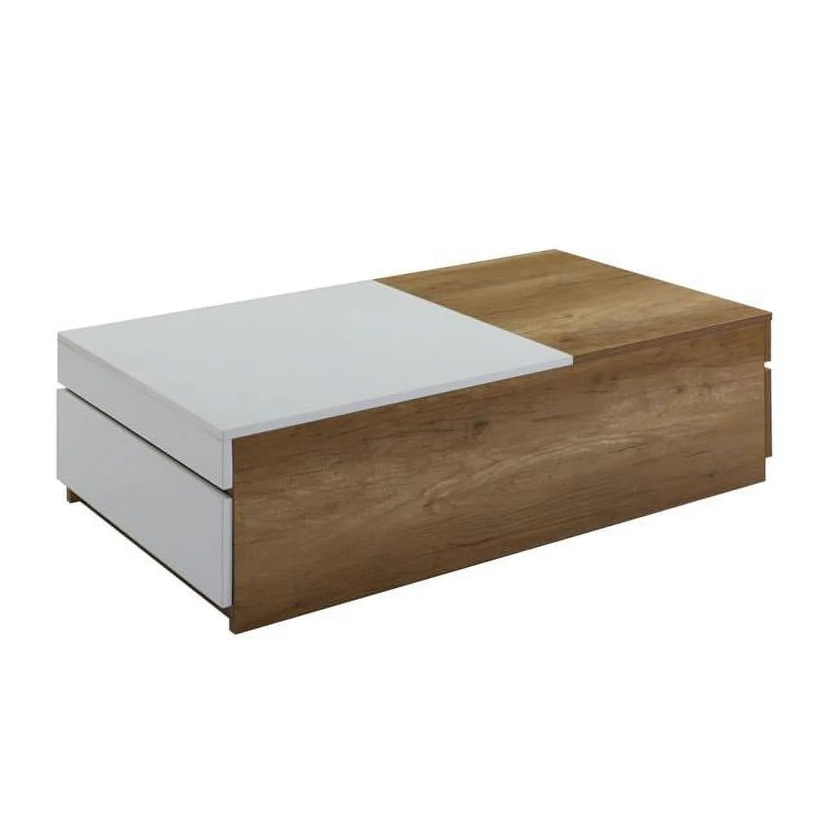 Oak White 2 Drawer Rectangular Coffee Table R715