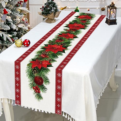 Red Christmas Table Runner 13 x 60 Inch O168