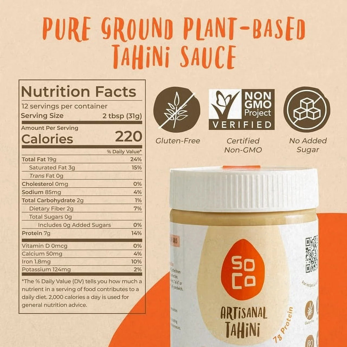 Tahini Paste, 13.4 oz, Pack of 6 H382114