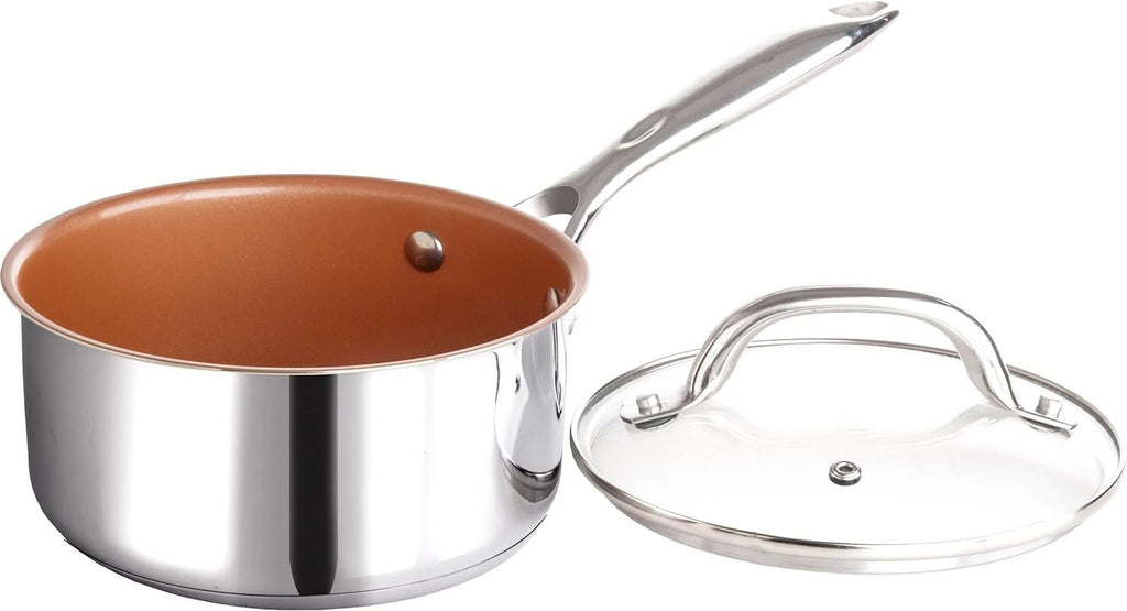 7 Piece Stainless Steel Ceramic Titanium Non Stick Cookware Set B975