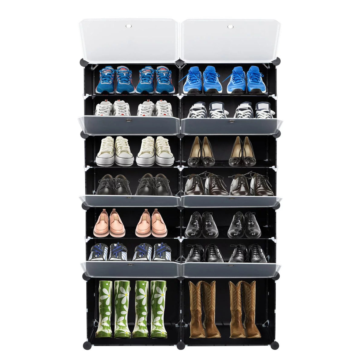 Portable Modular Shoe Storage Cabinet Black V39349