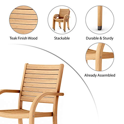 Extendable Patio Table Teak Finish H2169