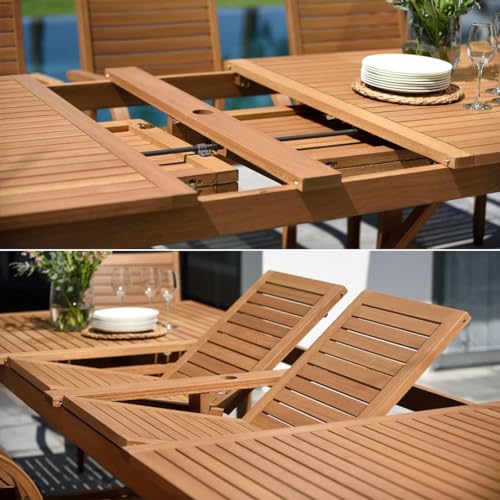 Extendable Patio Table Teak Finish H2169