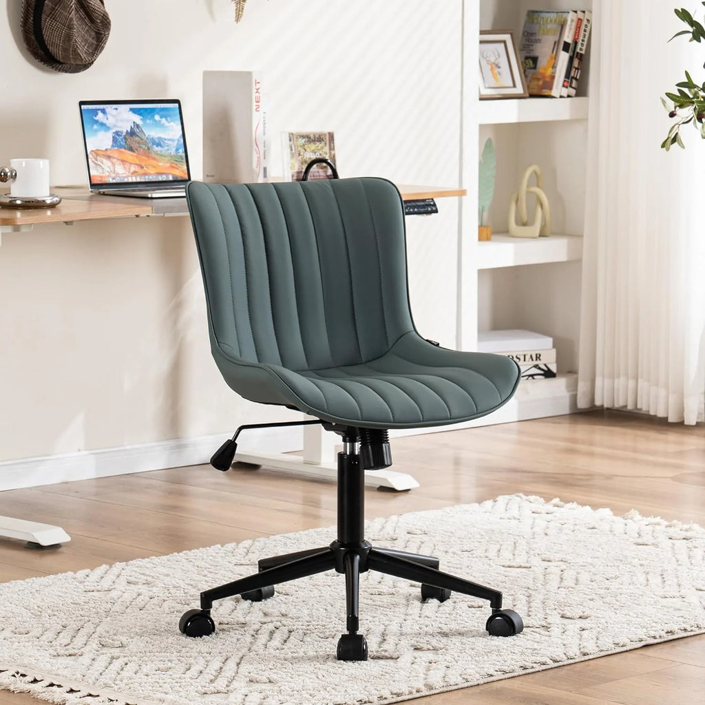 Pink Faux Leather Office Chair with Wheels B53332