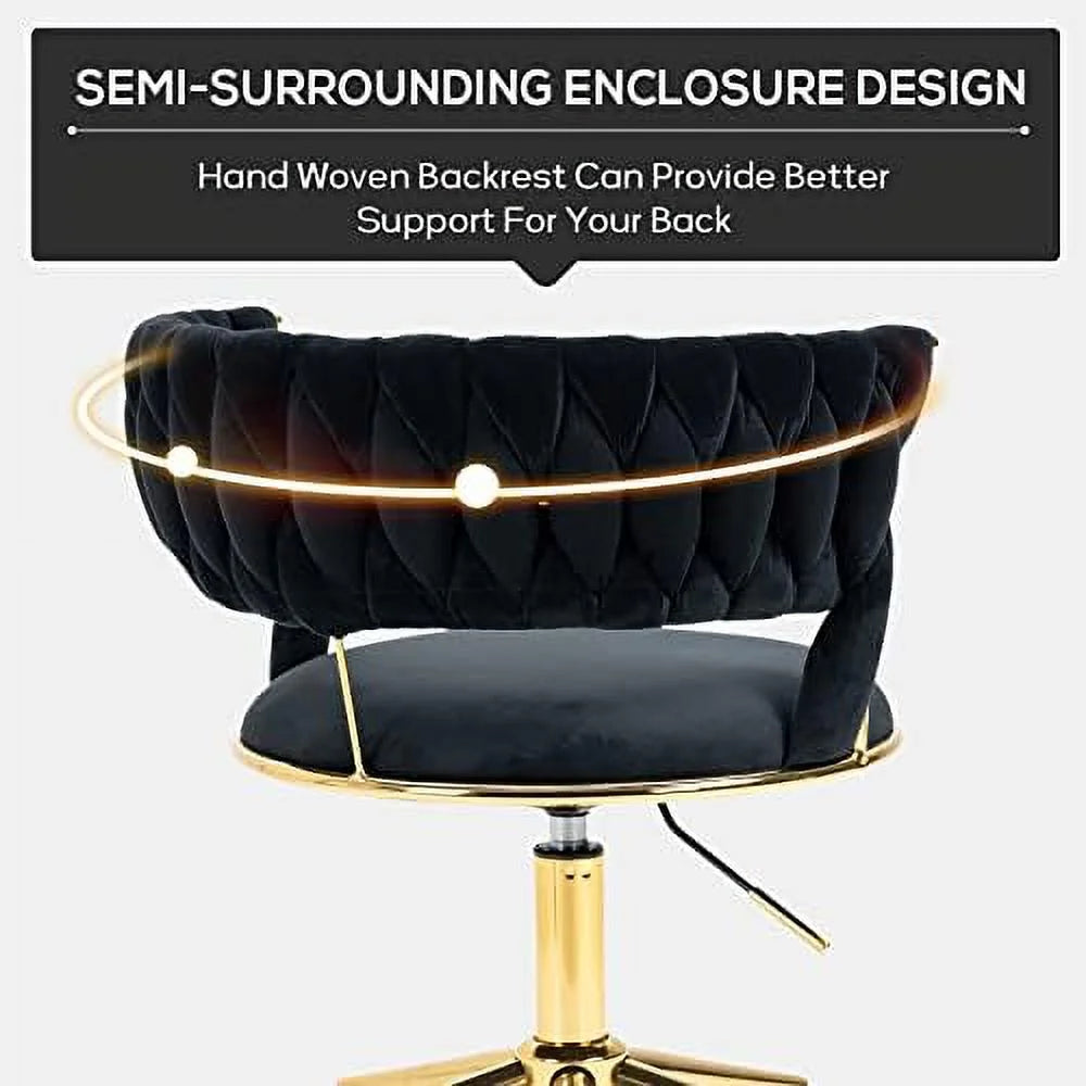 Velvet Height Adjustable Swivel Office Chair with Wheels H798