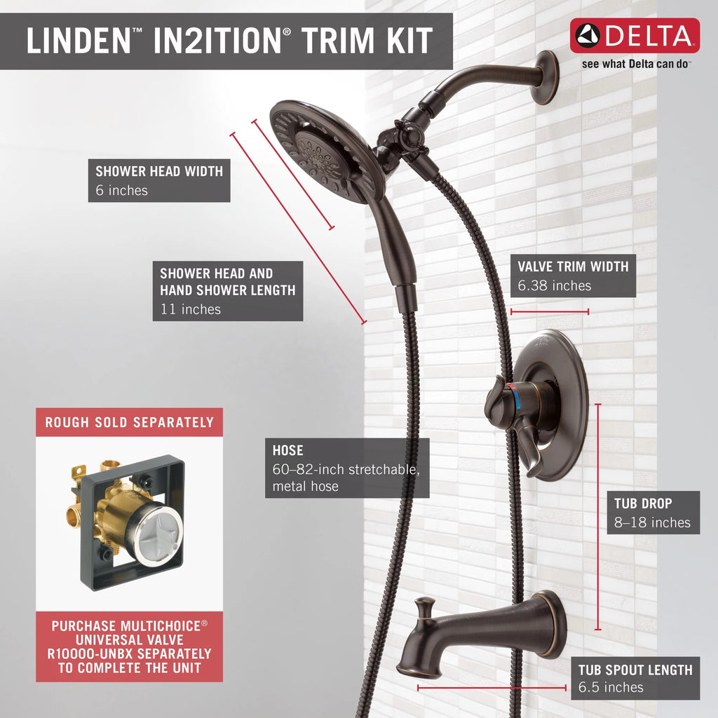 Tub & Shower Trim with In2ition in Venetian Bronze Faucet J144421