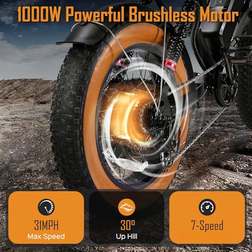 1000W 20" Fat Tire Electric Bike N3333