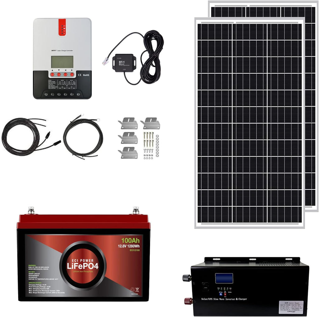 12V 100Ah LiFePO4 Solar Power System Kit X632680