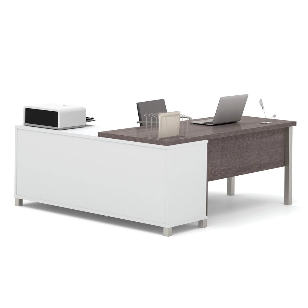 White Bark Grey L-Desk D69814