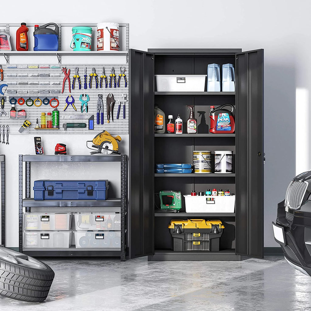 Metal Storage Cabinet with Doors and Shelves M22401