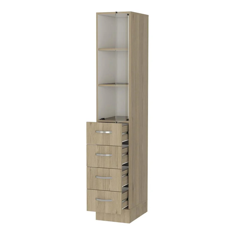 Light Pine White Linen Cabinet S267