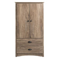 2 Door Wooden Bedroom Armoire in Drifted Gray T884