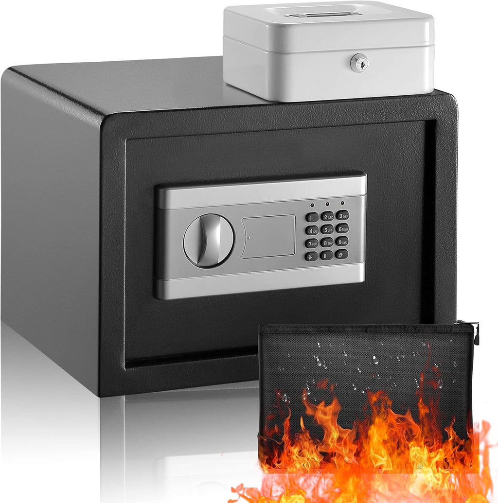 Fireproof Waterproof Safe Box with Lock and Fireproof Bag J5141