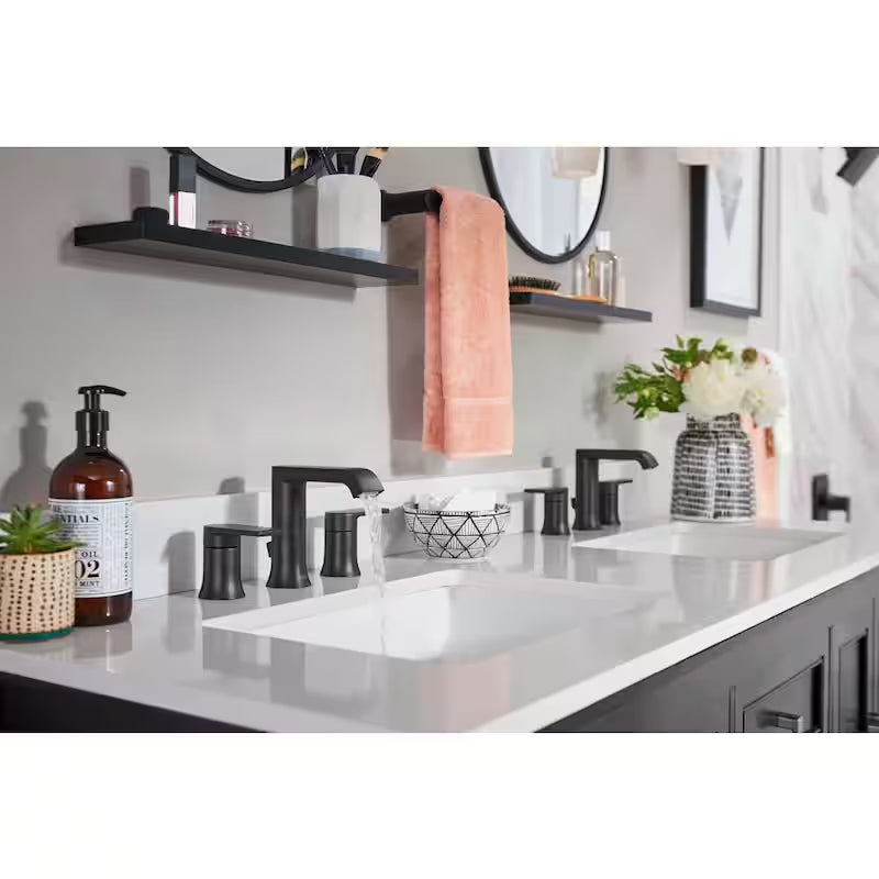 8 in. Widespread Double Handle Bathroom Faucet in Matte Black F70022