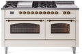 60 Dual Fuel Propane Gas Range Antique White Bronze Trim Q947262