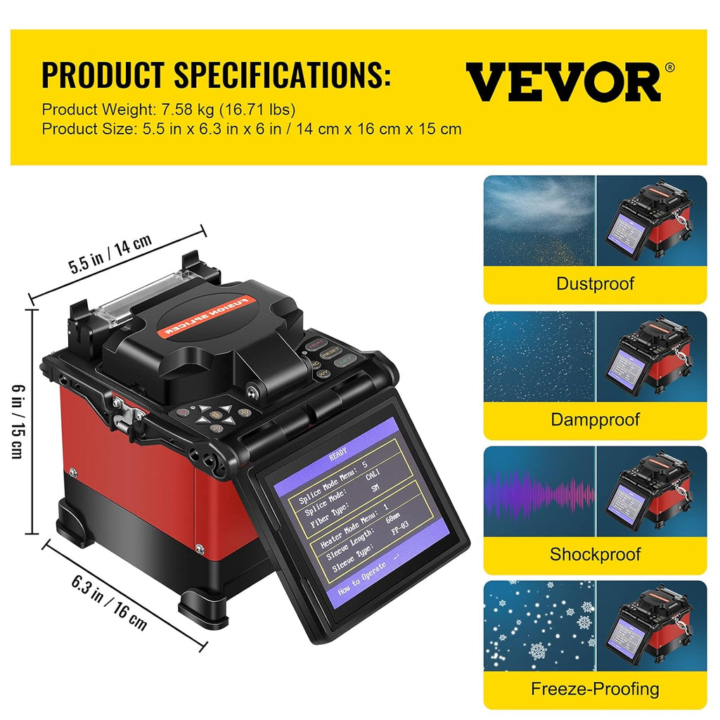 Automatic Focus Fiber Optic Fusion Splicer Kit I8286