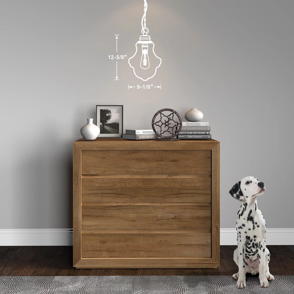 1-Light Brass Pendant with Milk White Glass Shade D118