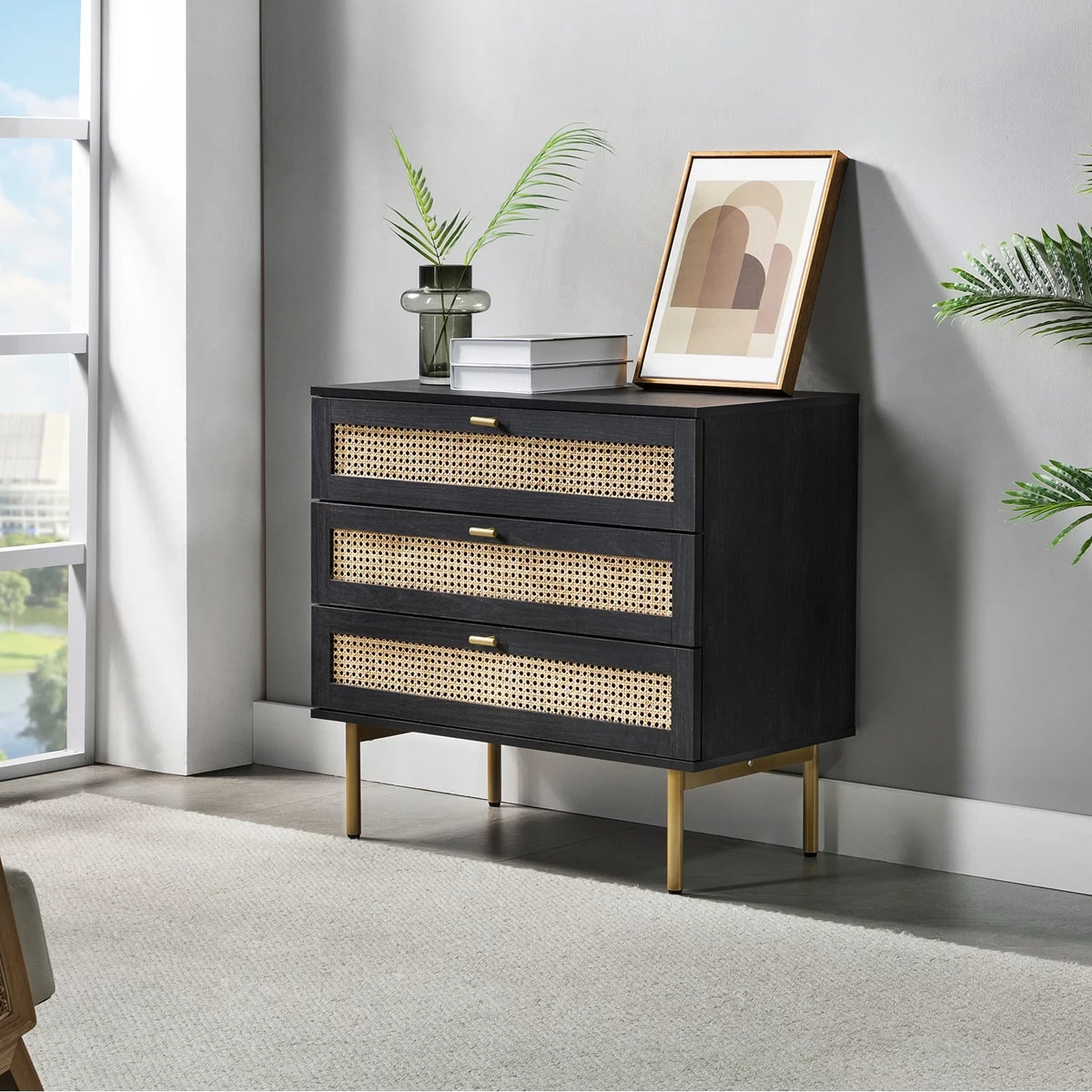 3 Drawer Storage Chest with Metal Legs U579