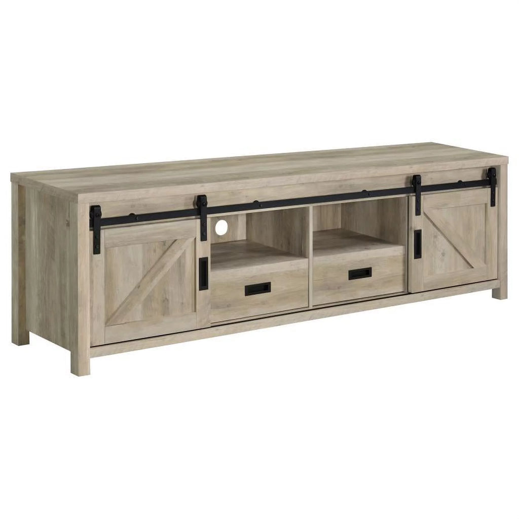 Rectangular TV Console with 2 Sliding Doors E6387