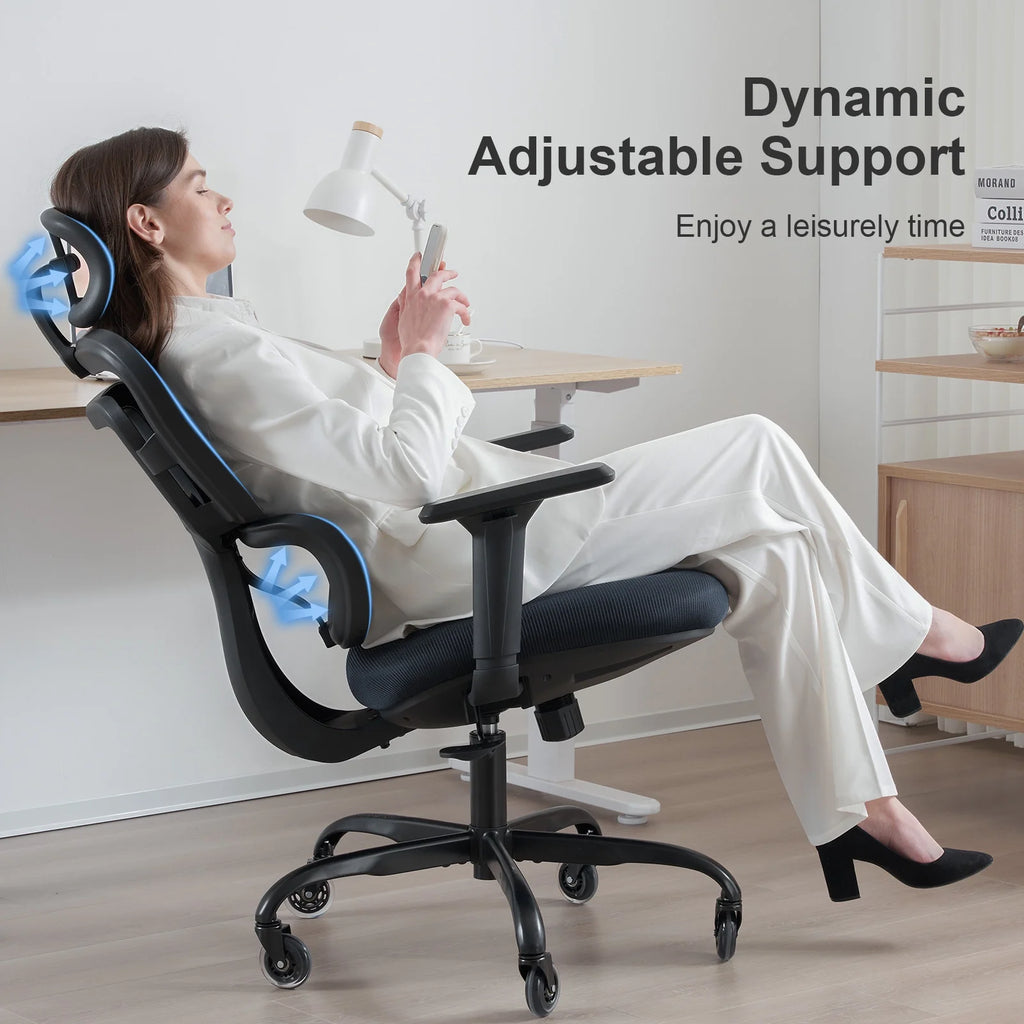 Ergonomic Mesh Office Chair with Lumbar Support and Wheels, Black N92611