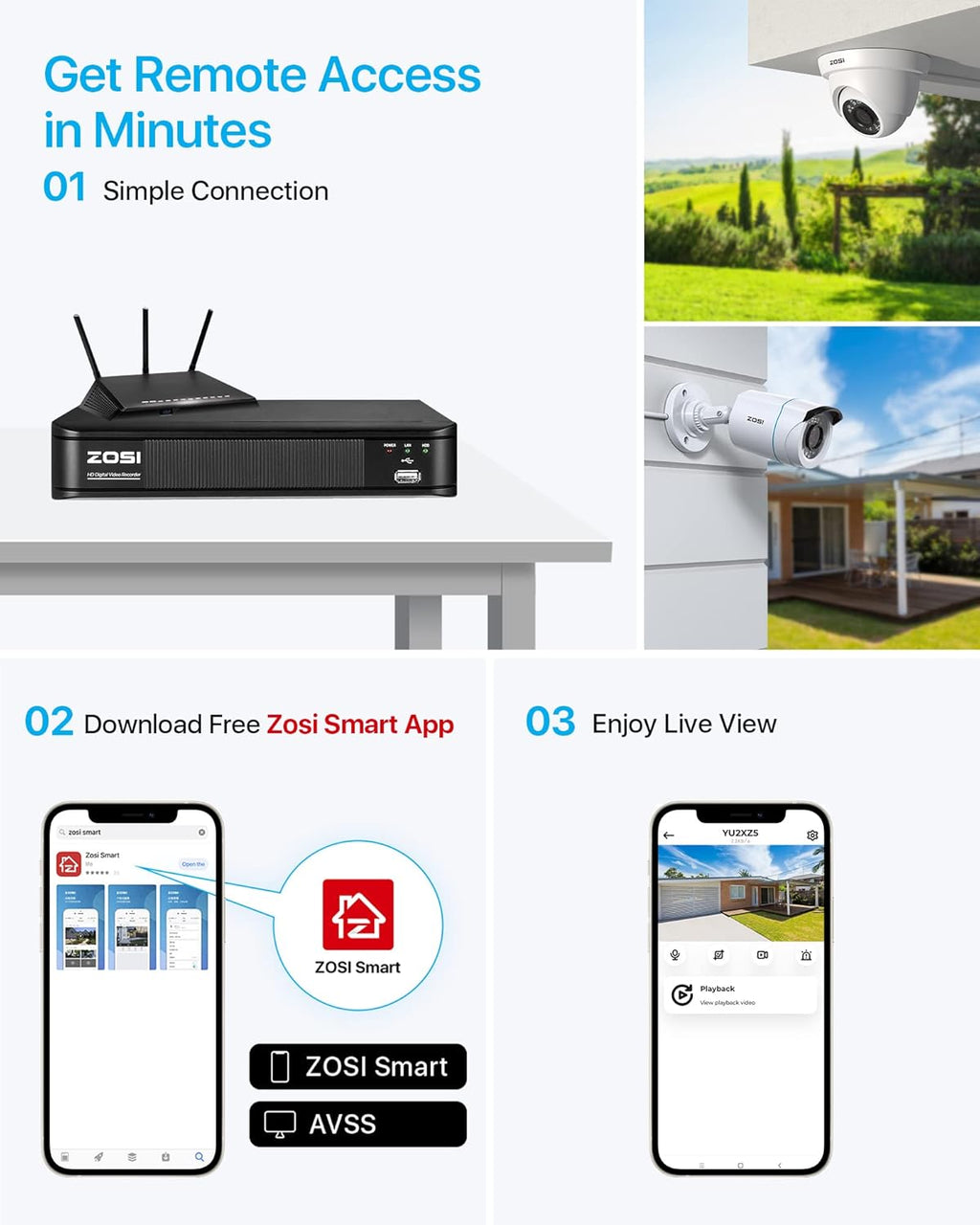 1080p 8 Channel Security Camera System with 8 Bullet Dome Cameras R237392