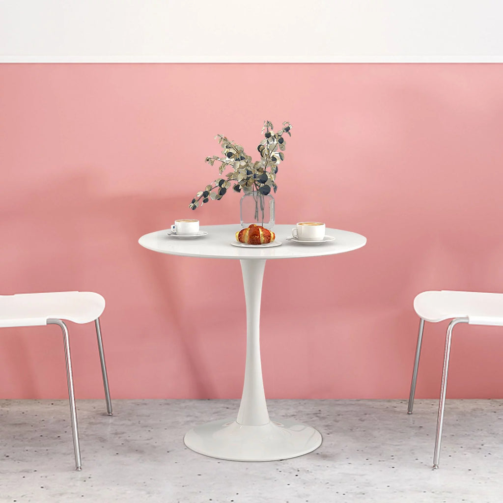 Round Pedestal Dining Table White D18237