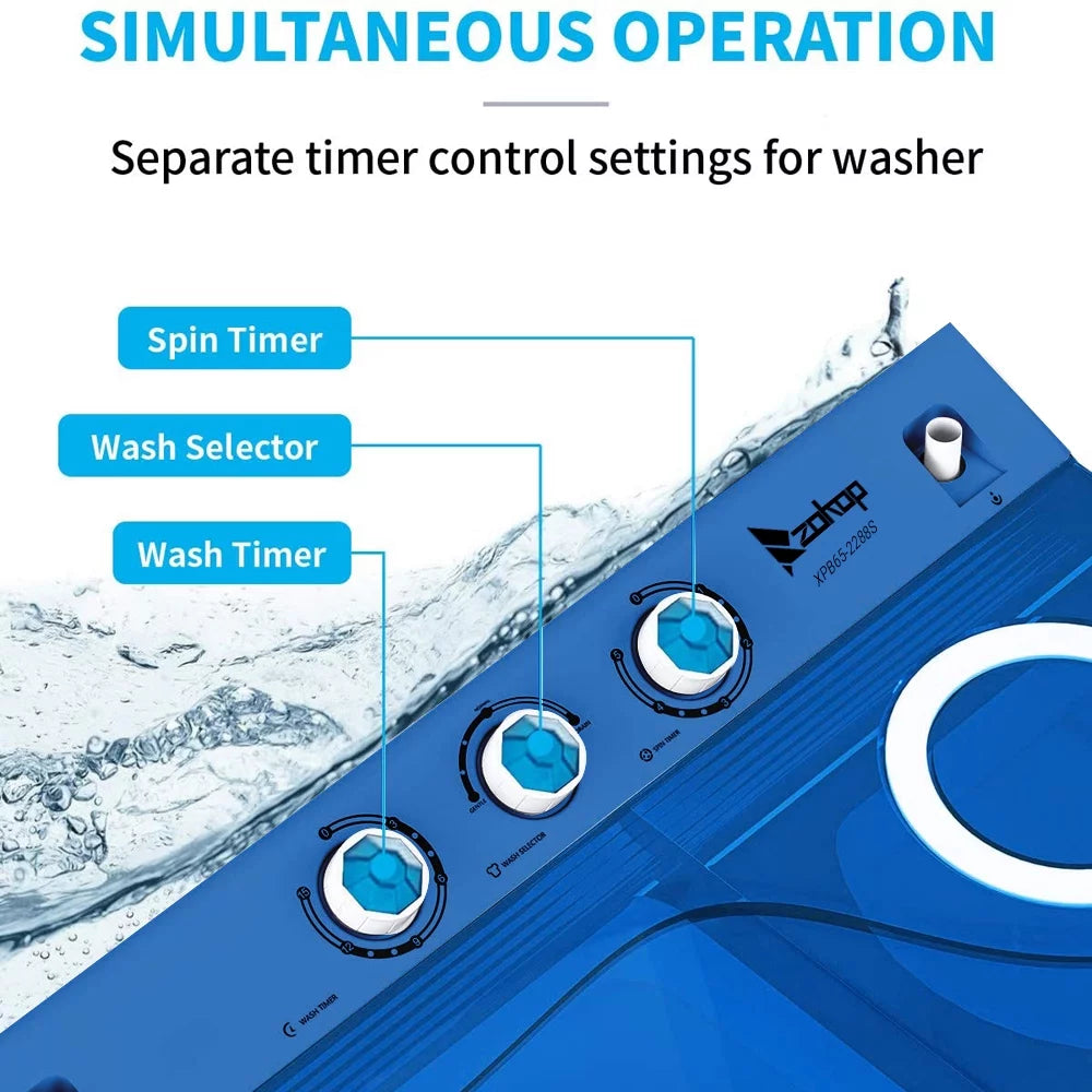 Portable 26lbs Compact Twin Tub Washing Machine Z696