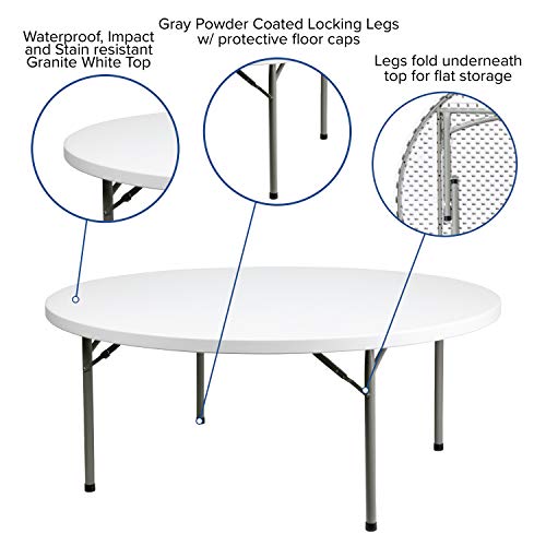 2' Round White Plastic Folding Event Table P7717