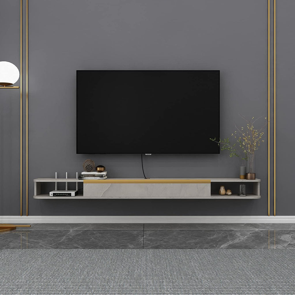 Wall-Mounted Floating TV Stand 47.6IN Light Gray S397338