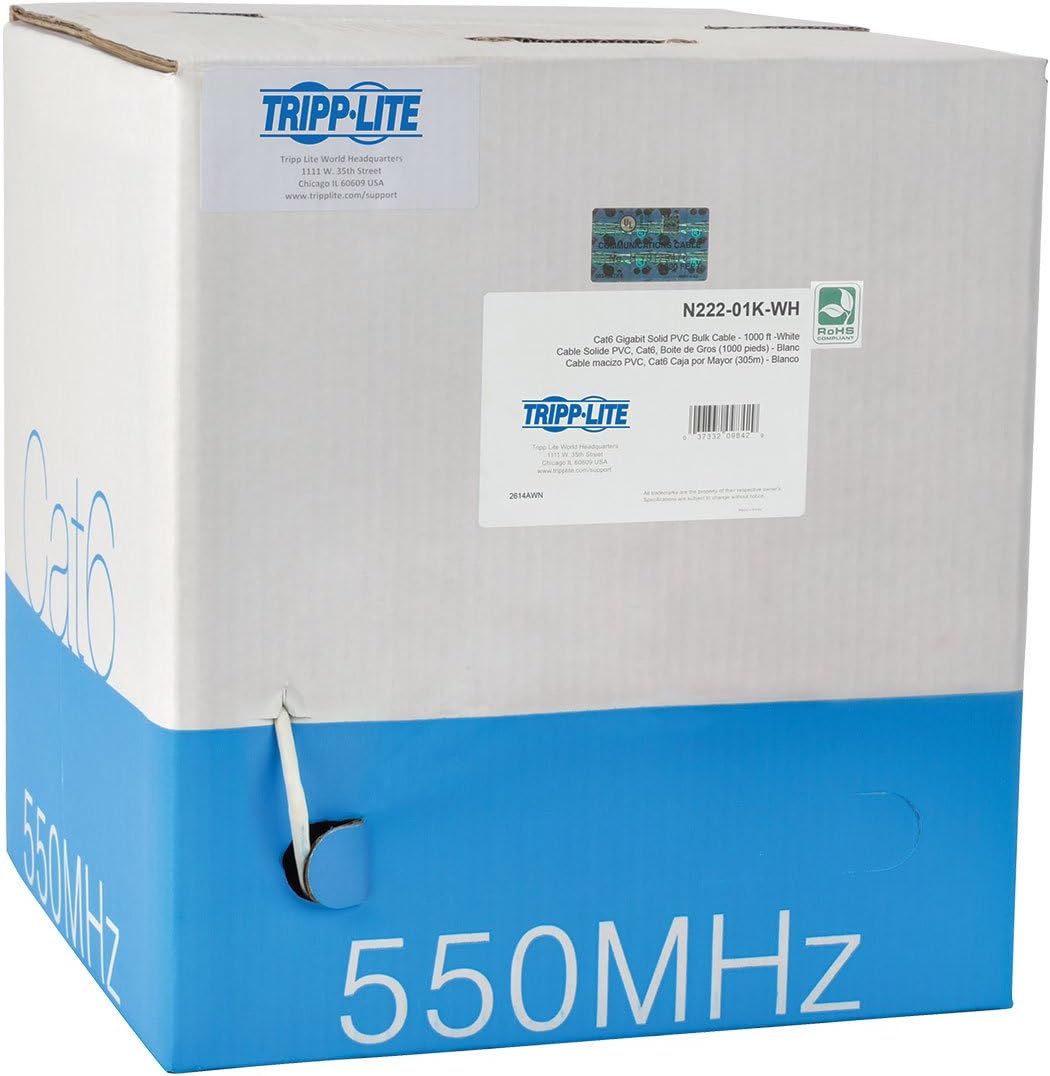 Cat6 Solid-Core Cable Black 1000' D628