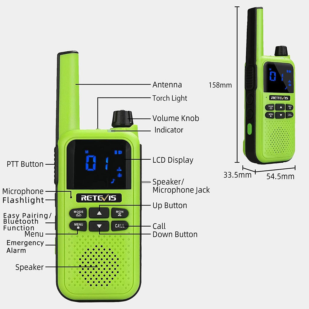 Bluetooth Rechargeable Two Way Radio 1400mAh 3Pcs X671