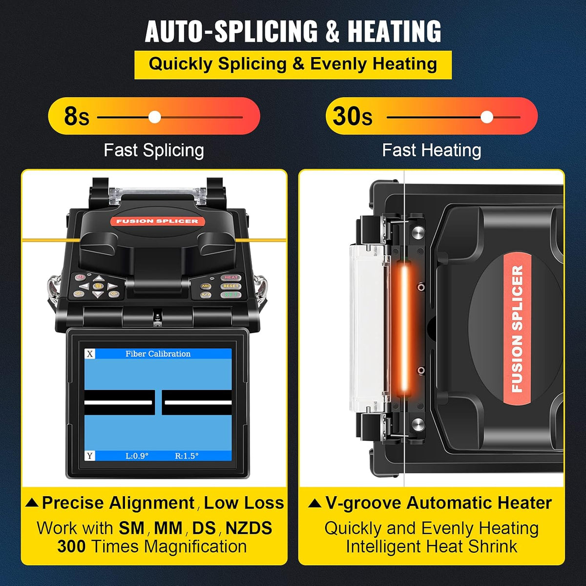 Automatic Focus Fiber Optic Fusion Splicer Kit I8286
