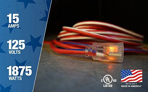 100-Feet 12/3 Extension Cord with Lighted End G865