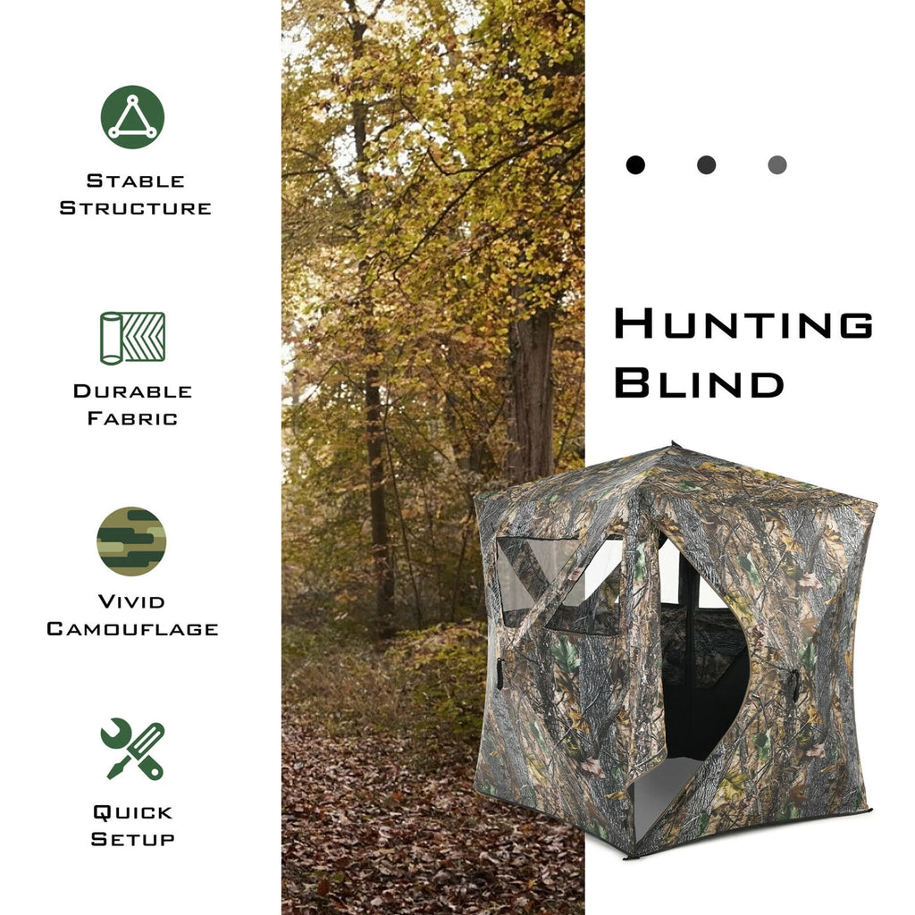 Portable 3 Person Pop-Up Hunting Blind with Carrying Bag X522153