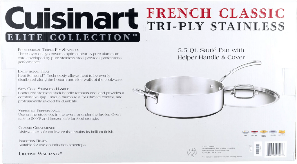Stainless Steel Saute Pan with Cover 5.5 Quart R8112
