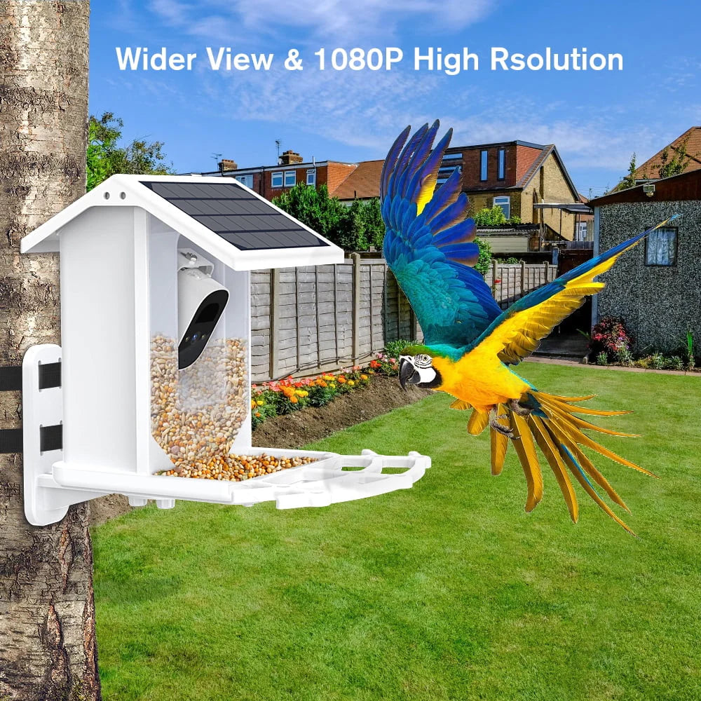 Smart Bird Feeder with Camera, Solar Panel, White U601