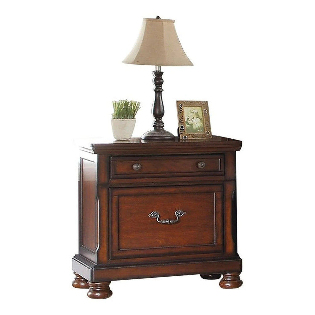Cherry Finish 1pc Nightstand Bedside Table M248