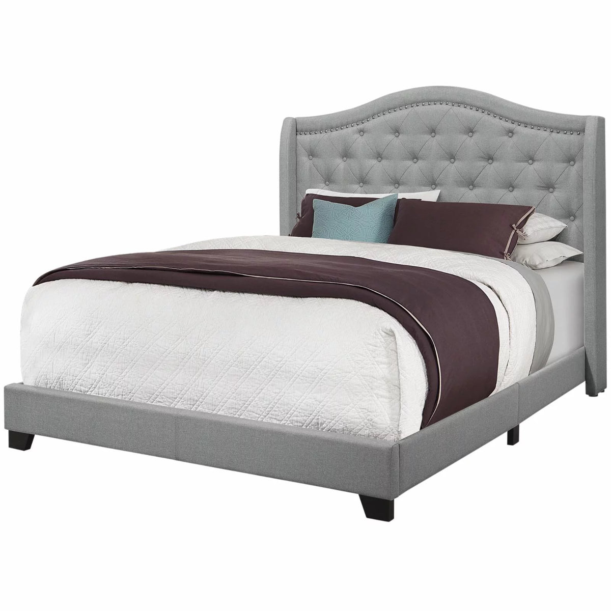 Twin Size Grey Linen Bed C3878