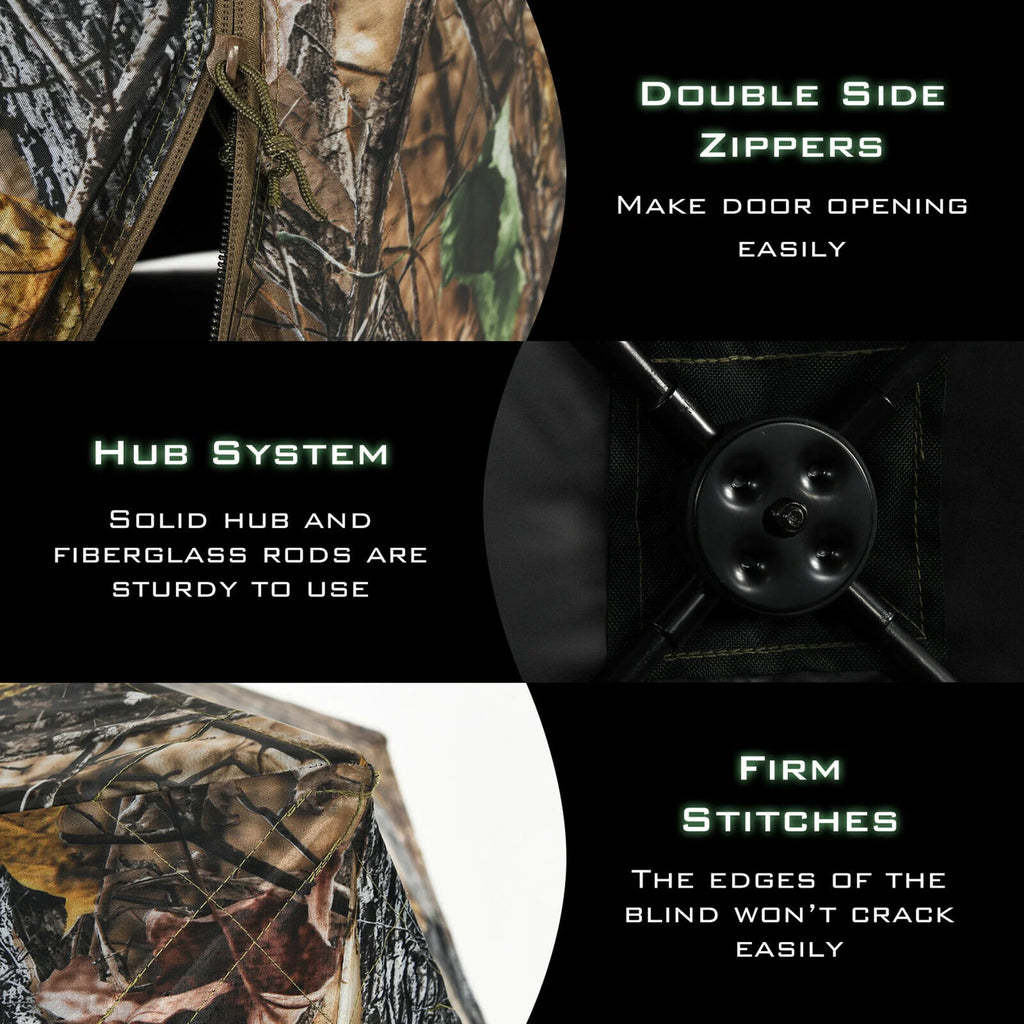 Portable 3 Person Pop-Up Hunting Blind with Carrying Bag X522153