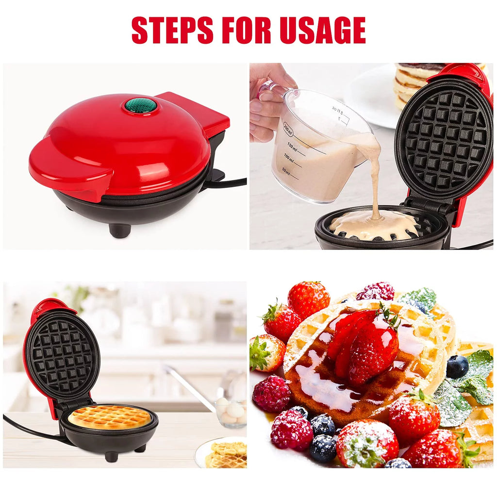4 inch Portable Electric Non-Stick Mini Waffle Maker F307622