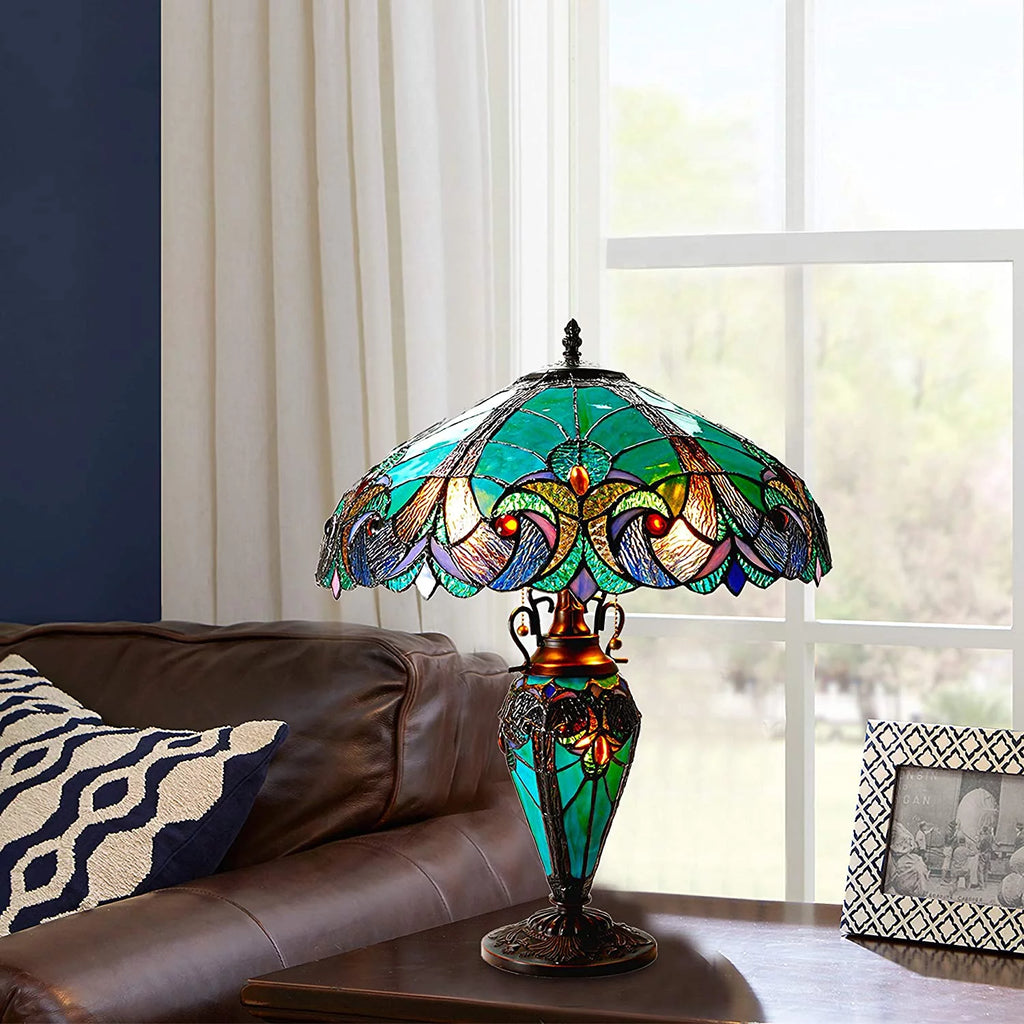 3 Light Victorian Double Lit Table Lamp L866