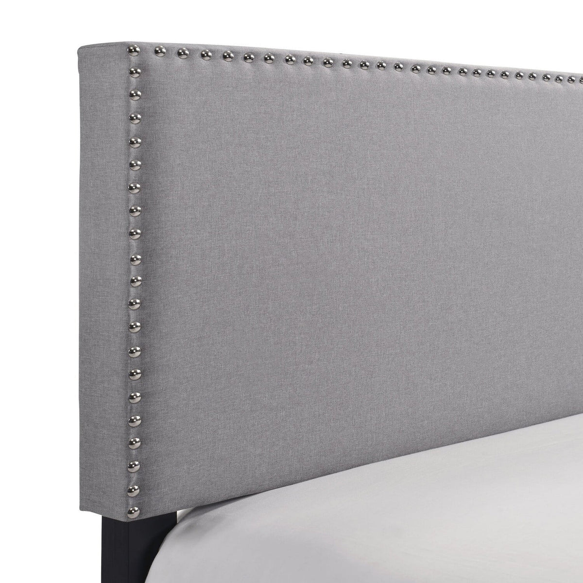 Full Size Gray Wood Upholstered Bed G1858