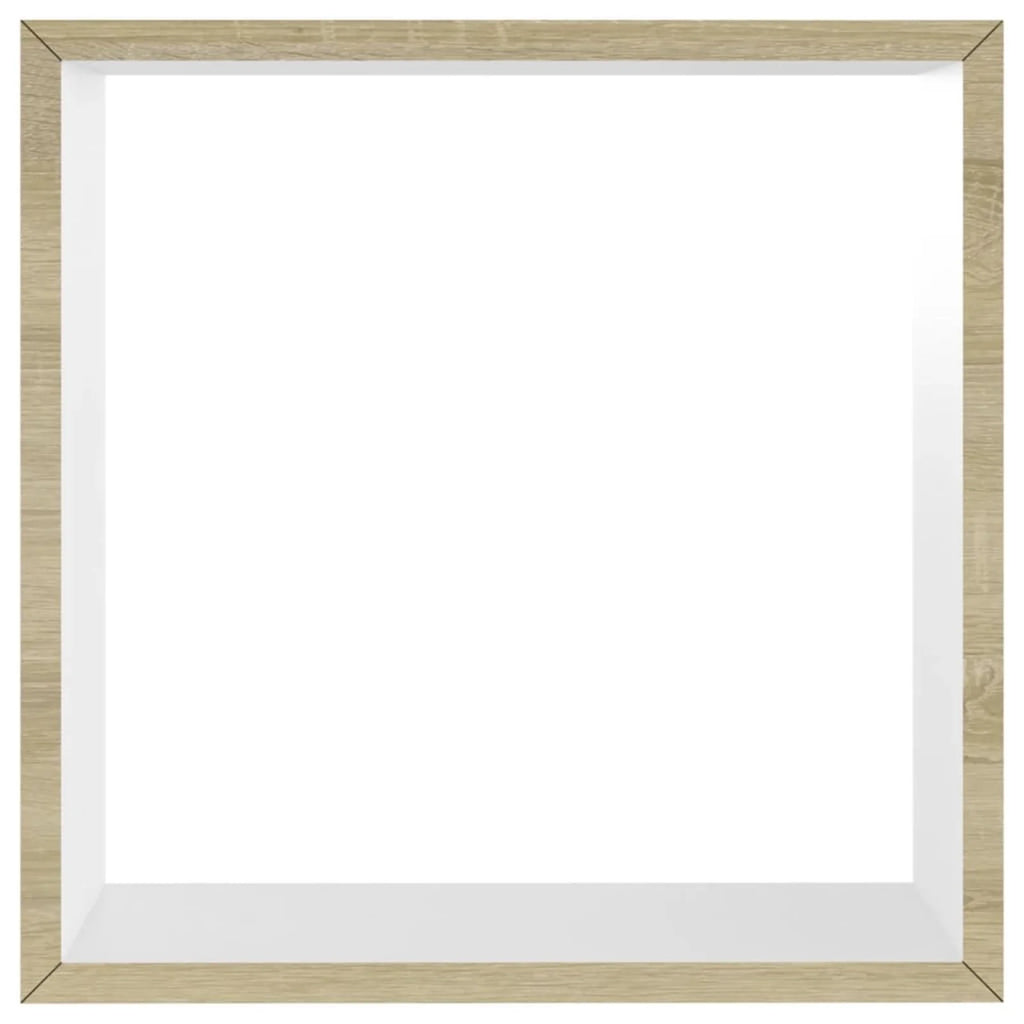 Set of 3 MDF Wall Mounted Floating Shelves White Sonoma Oak U85344
