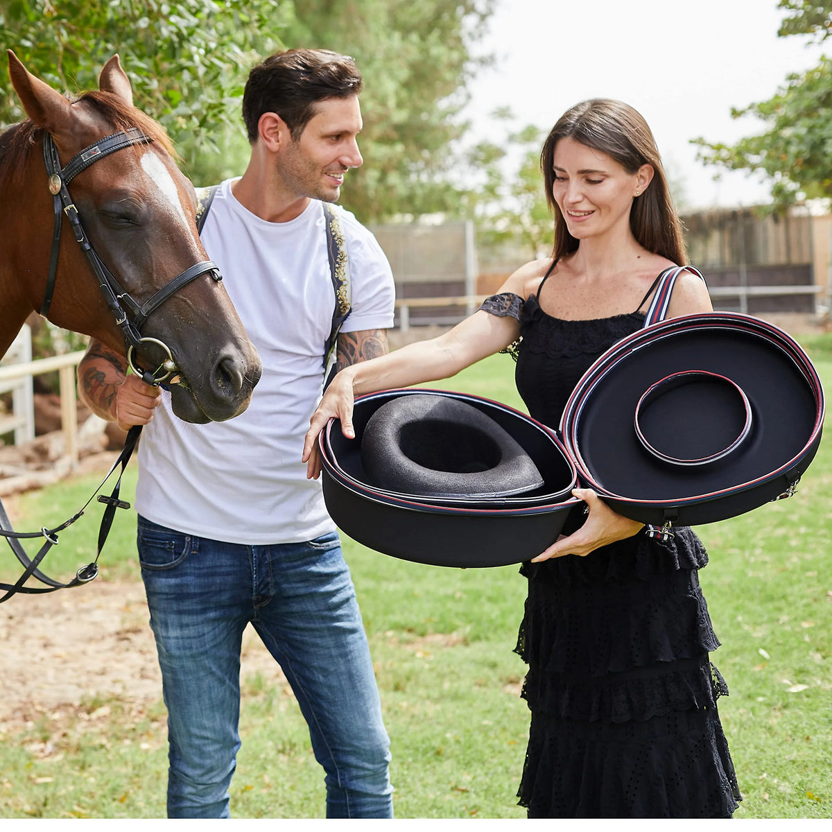 Cowboy Hat Travel Box Large Wide Brim Fedora Case Universal Size Hat Carrier P9386