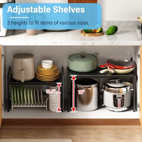 Expandable 2 Tier Heavy Duty Metal Storage Shelves I118771