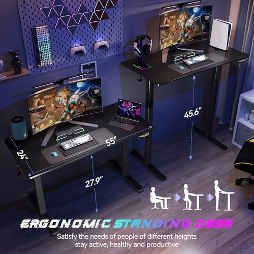 Adjustable Height Electric Standing Desk with Lockable Wheels Z485