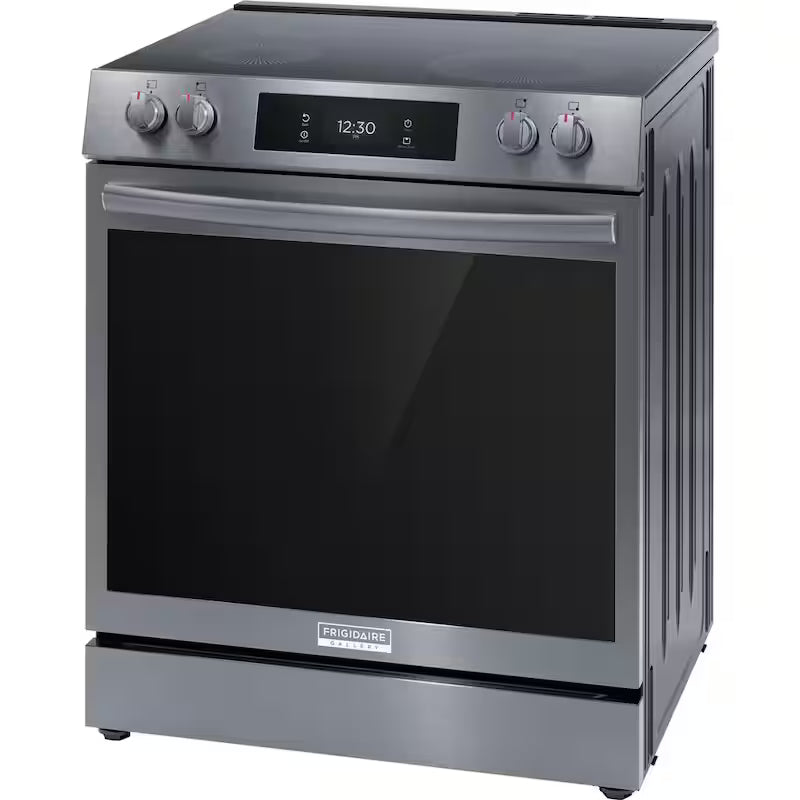 30 in. 6.2 cu. ft. 5 Element Slide-In Electric Range with Convection and Air Fry in Black Stainless Steel F2880